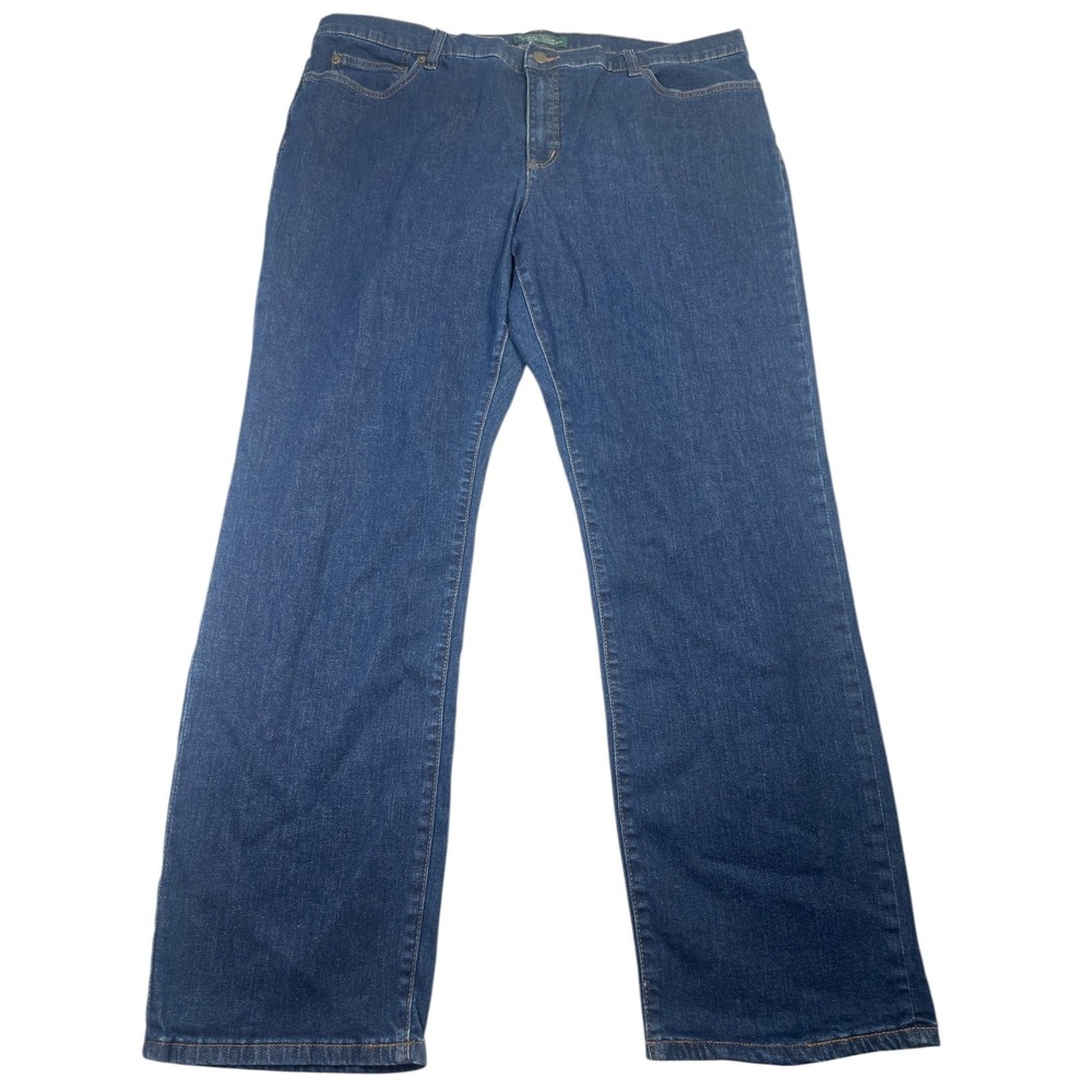 Lauren‎ Jeans Co. Ralph Lauren Jeans Women's 20W Blue Denim Cotton Straight Leg